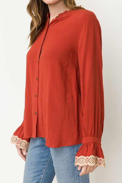 Tessa Embroidered Sleeve Top